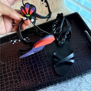 Sophia Webster Black and Multicolor Sandals
